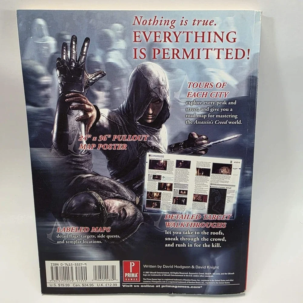 Assassins Creed Prima Official Game Guide with Map 2007 ISBN 0761555579